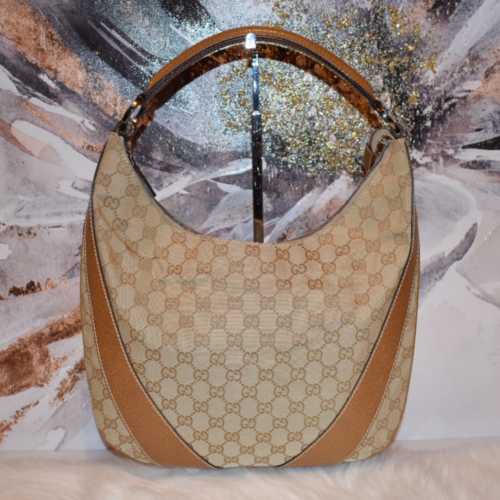 Gucci Leather/Canvas Hobo Bag